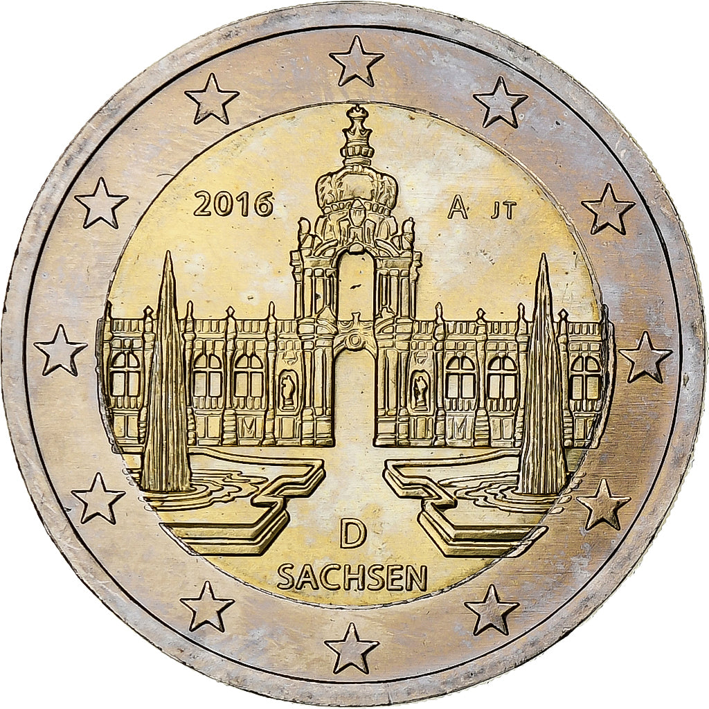 ALEMANIA - REPÚBLICA BUNDES,
2 euros,
Sajonia