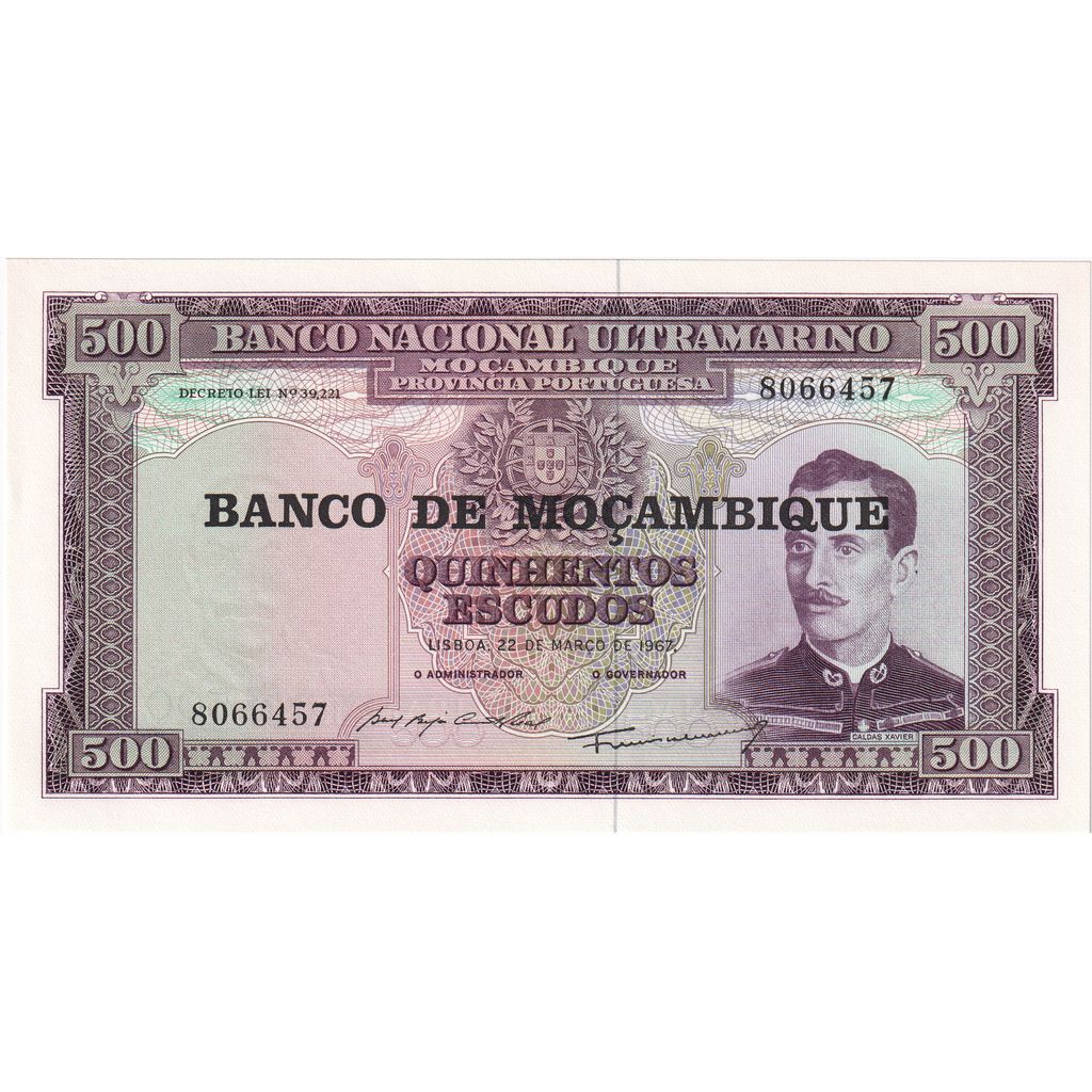 Mozambique,
500 escudos,
22 de marzo de 1967