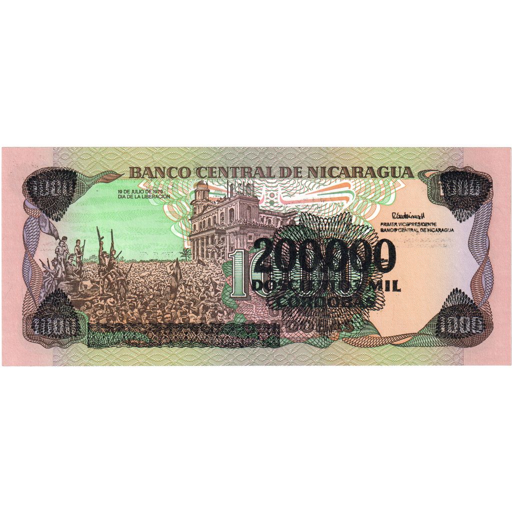 Nicaragua,
200,000 córdobas por cada 1000 córdobas