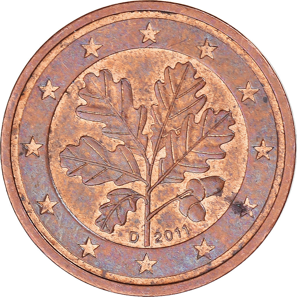 ALEMANIA - REPÚBLICA BUNDES,
2 céntimos de euro,
2011