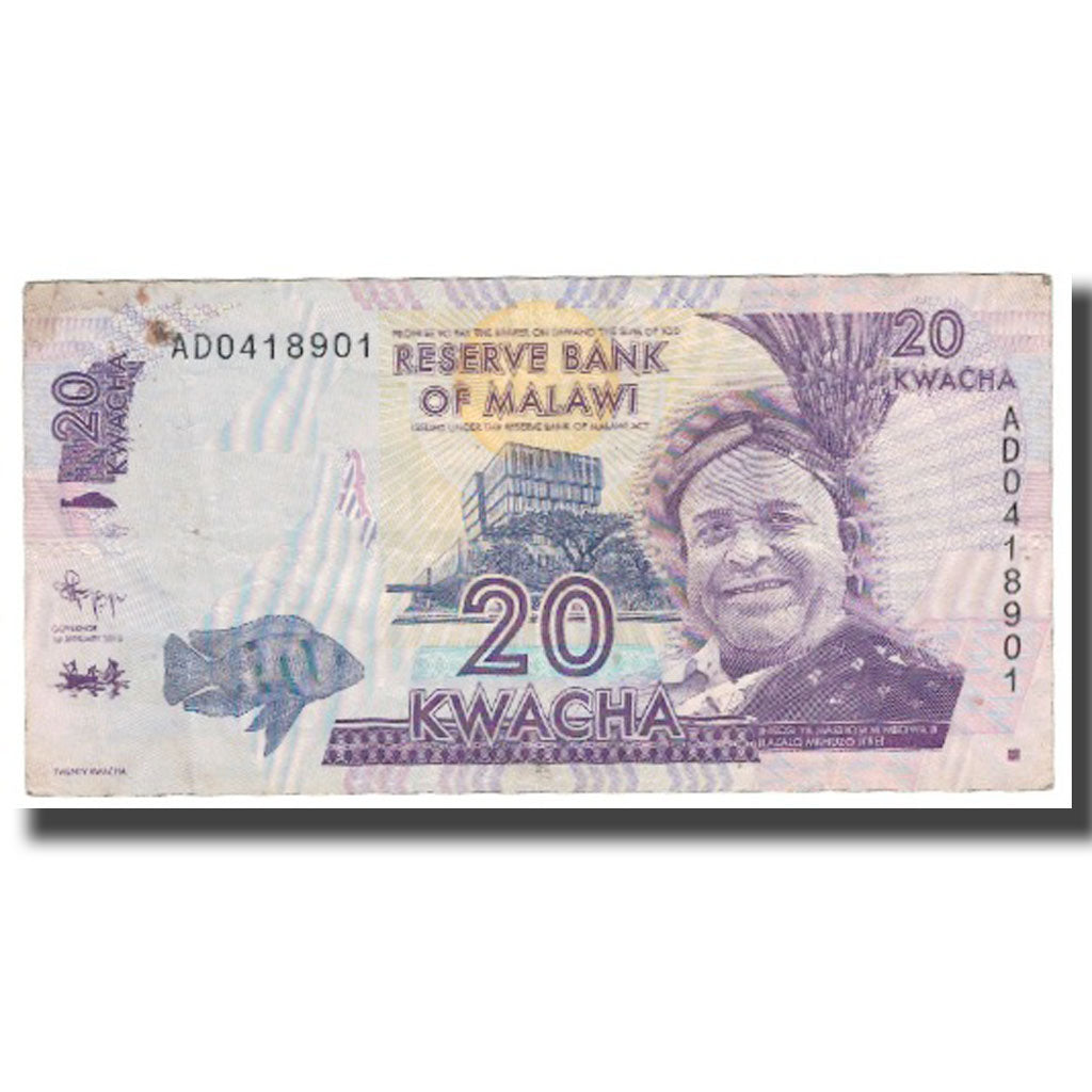 billete de banco,
malaui,
20 kwachas