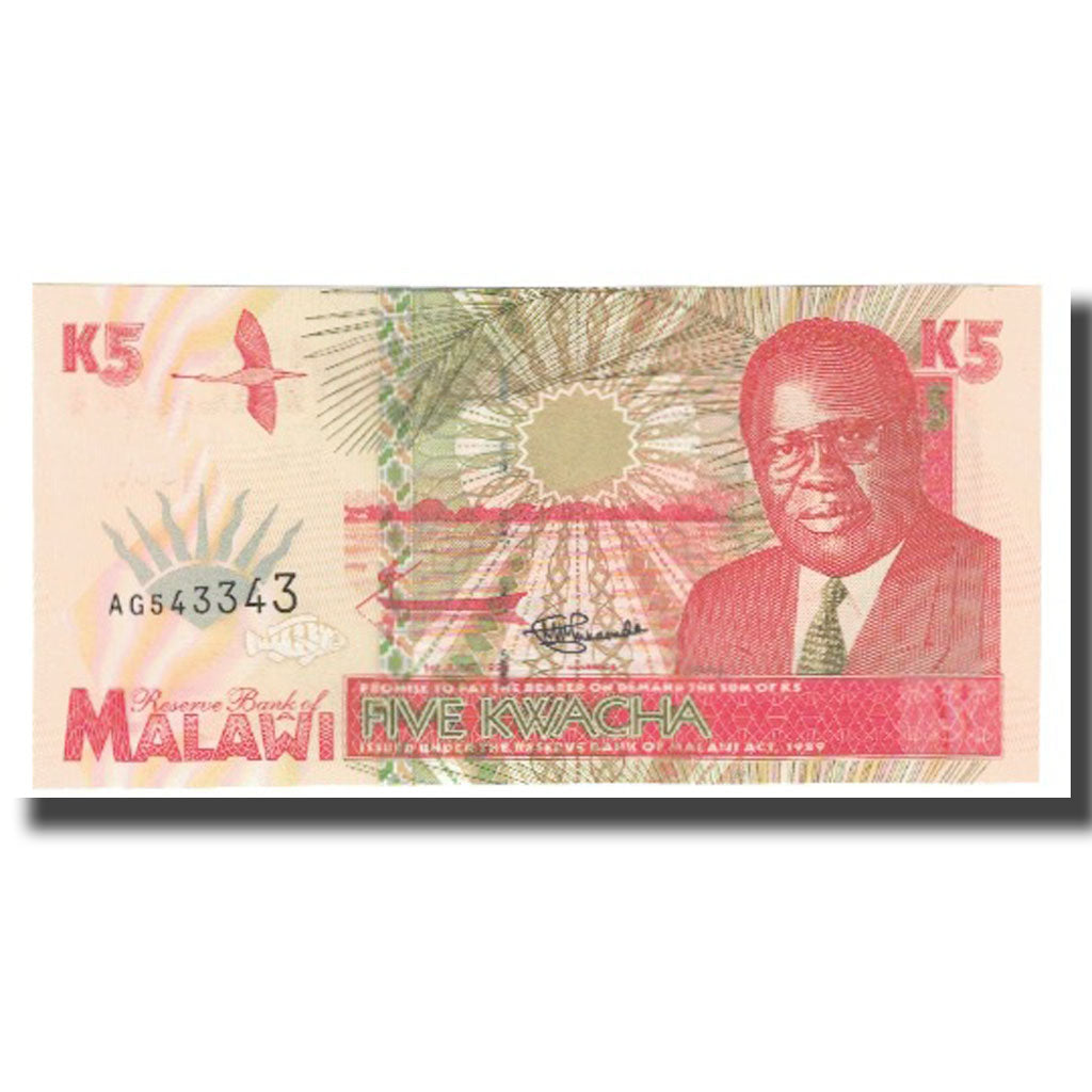 billete de banco,
malaui,
5 kwachas