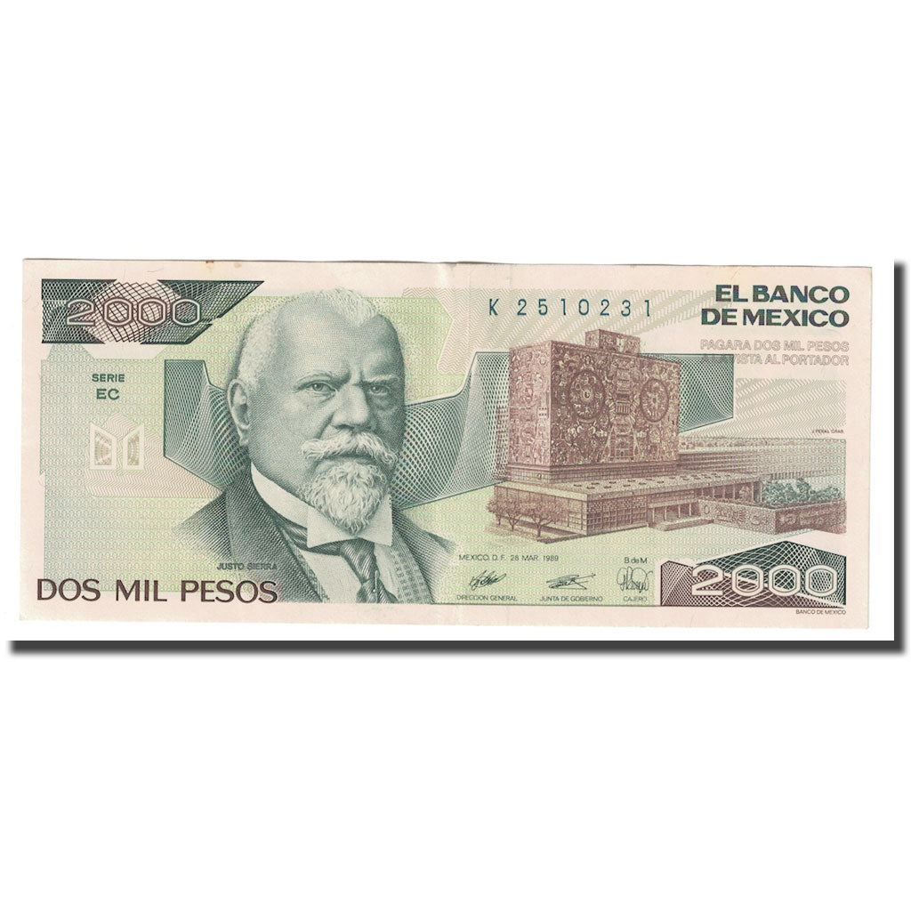 billete de banco,
México,
2000 pesos