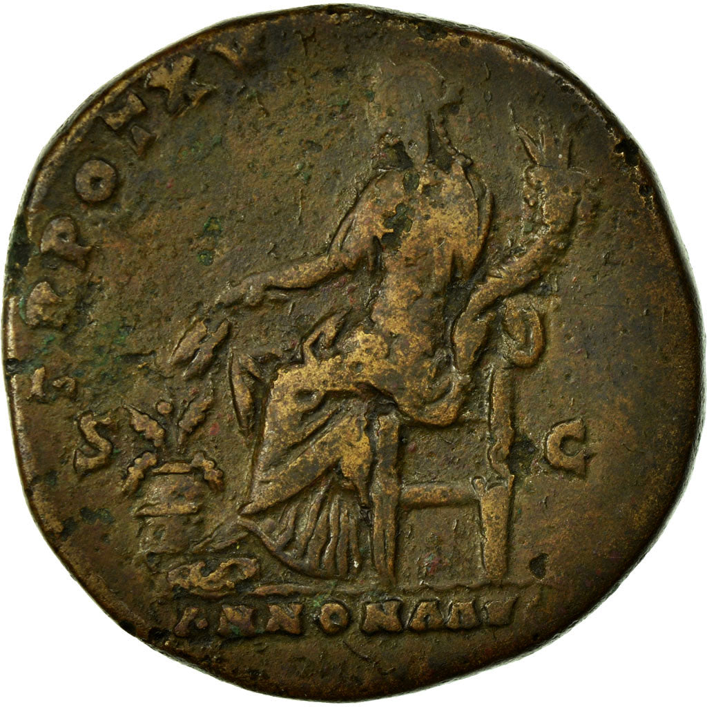 Antonino Pío,
sestercio,
Cobre