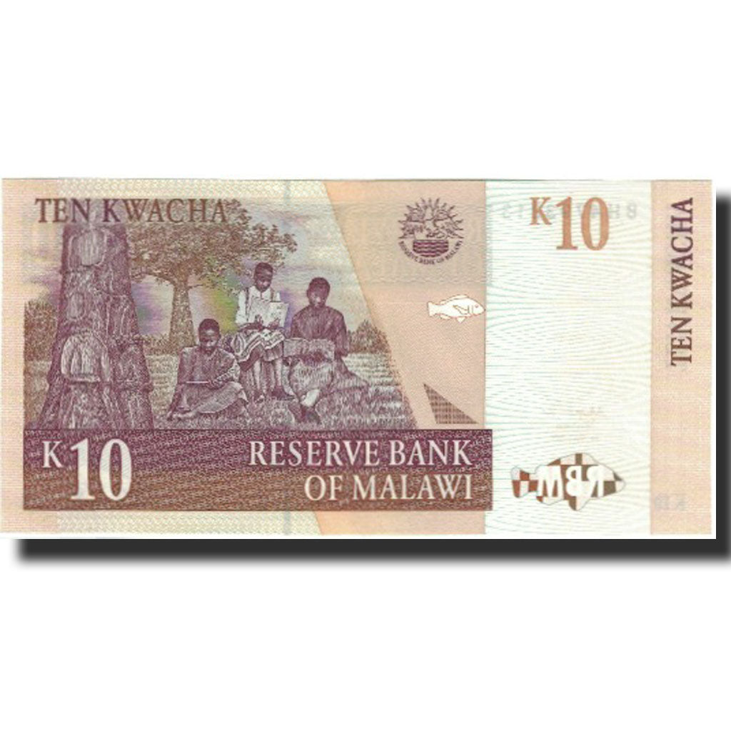 billete de banco,
malaui,
10 kwacha