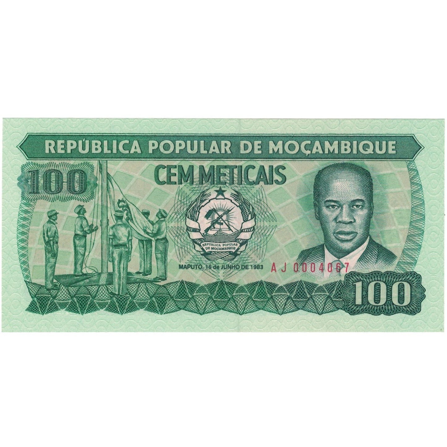 billete de banco,
Mozambique,
100 métis