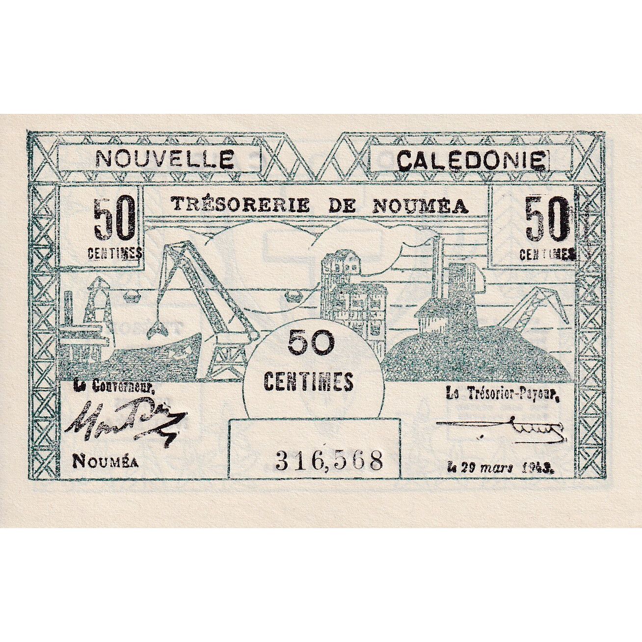 Billete de Nueva Caledonia,

50 cm