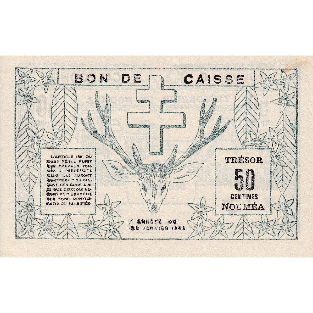 Billete de Nueva Caledonia,

50 cm