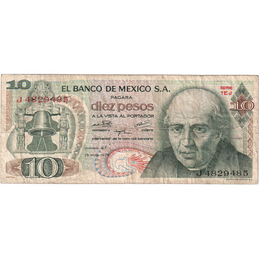 México,
 
 10 pesos,
 
 15 de marzo de 1975