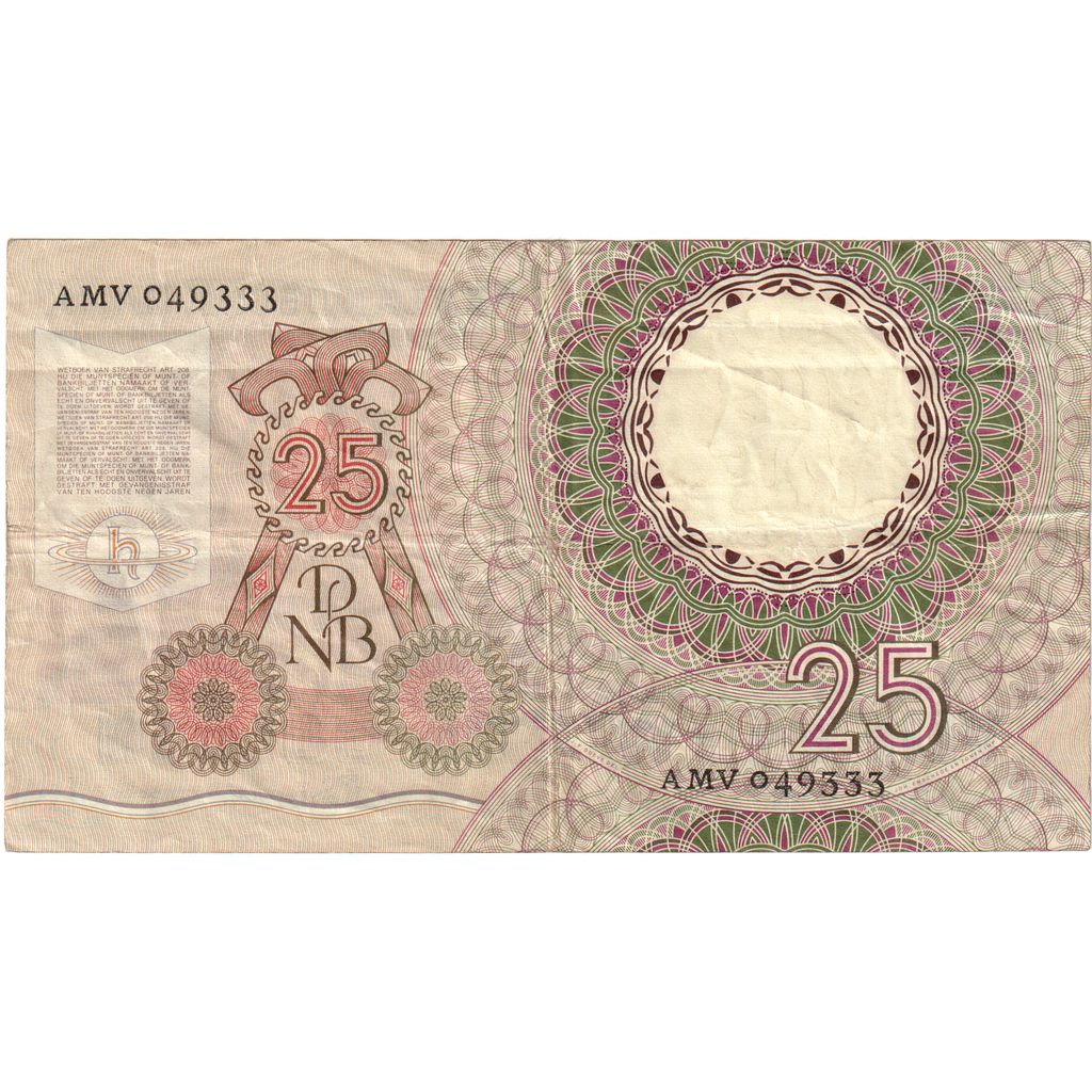 Billete, Países Bajos,

25 florines