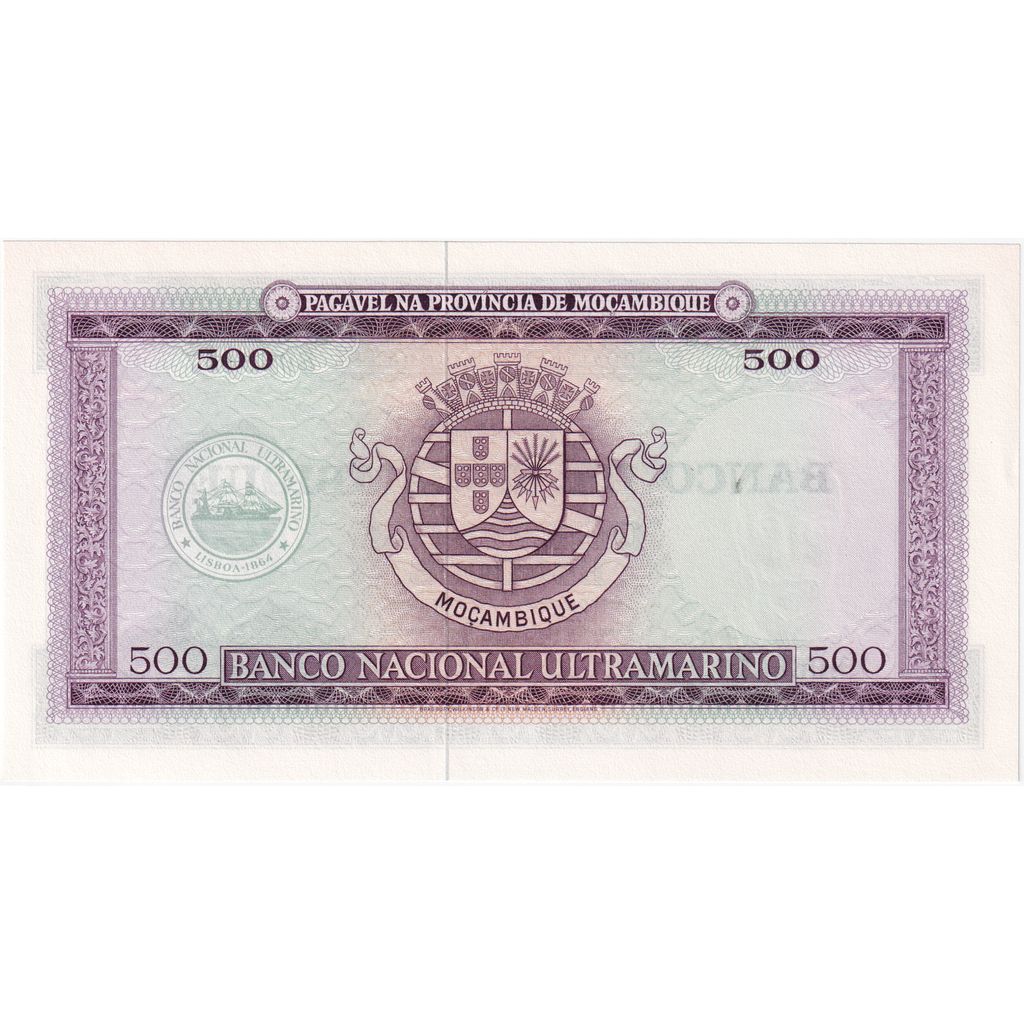 Mozambique, 
  
  500 escudos, 
  
  22 de marzo de 1967