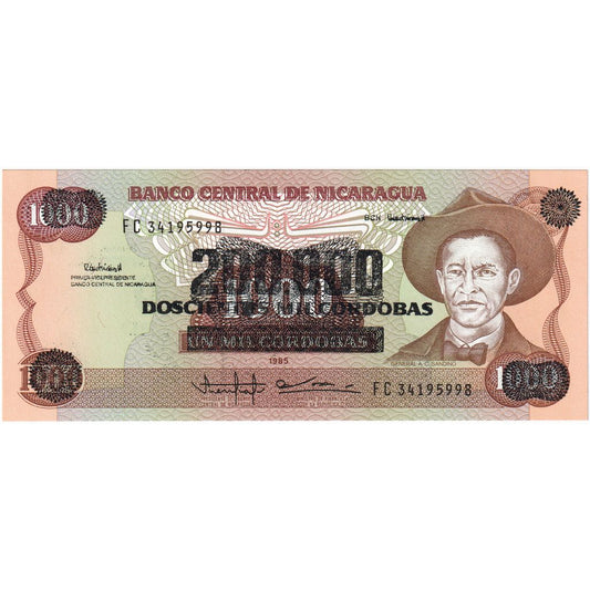 Nicaragua,

200,000 córdobas por cada 1000 córdobas
