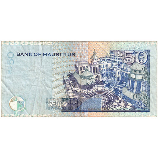Mauricio, 

50 rupias, 

VF (30-35)