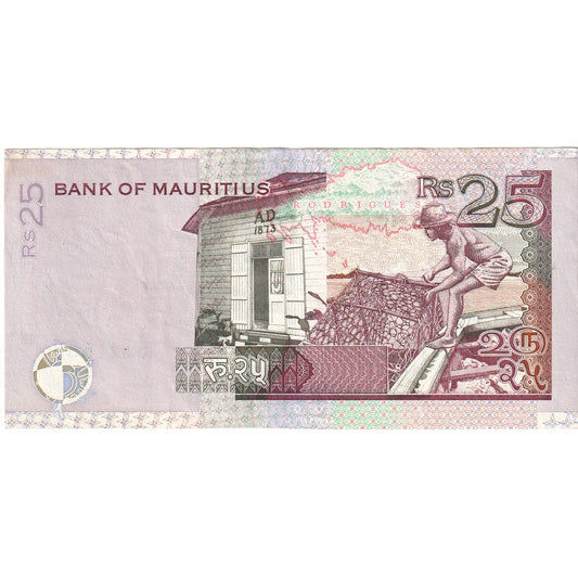 Mauricio, 

25 rupias, 

1999