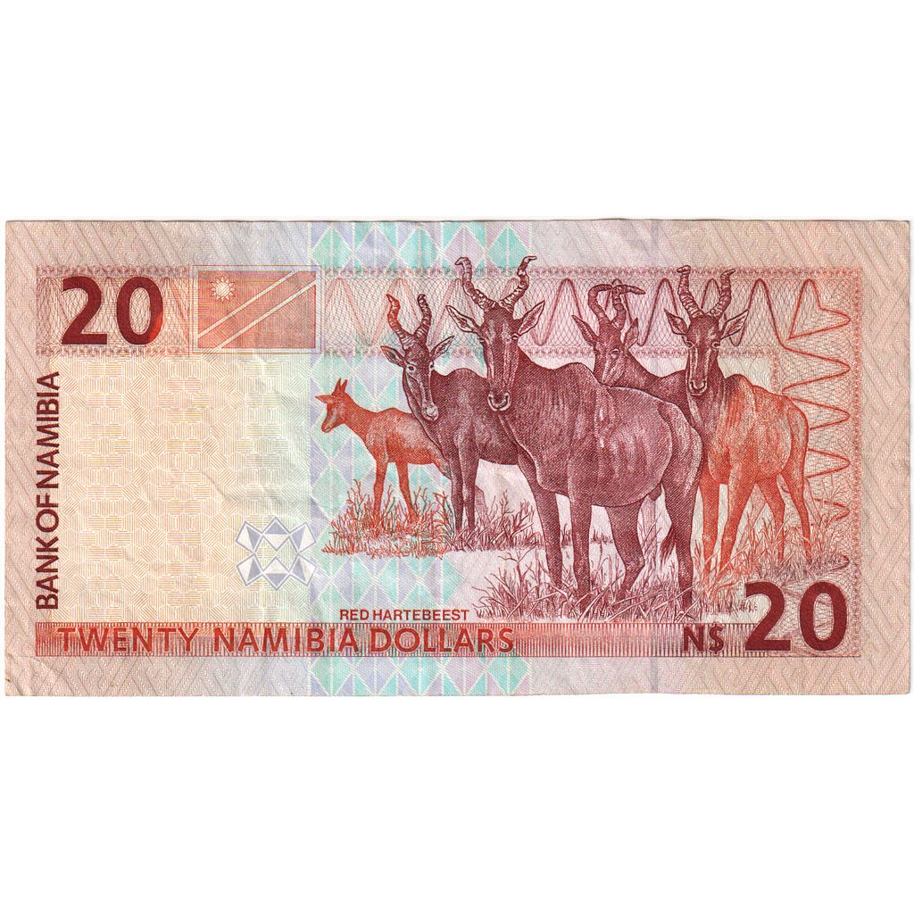Namibia,
 
 20 dólares namibios,
 
 UA(55-58)