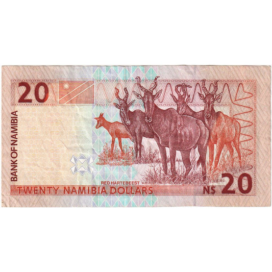 Namibia,
 
 20 dólares namibios,
 
 UA(55-58)