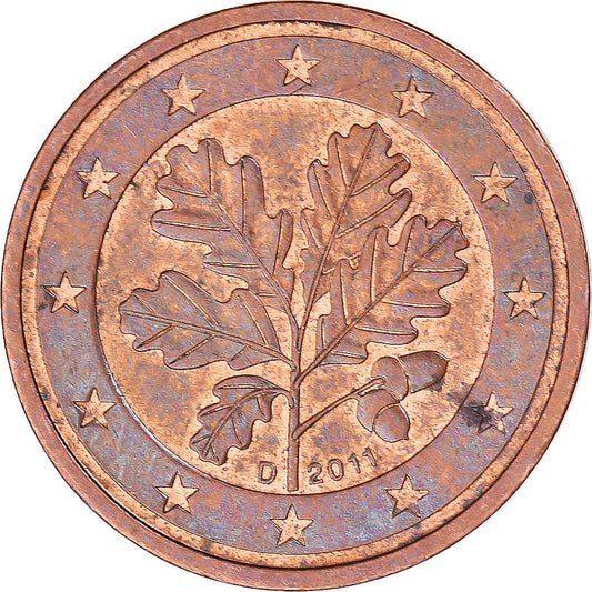ALEMANIA - REPÚBLICA BUNDES, 

2 céntimos de euro, 

2011