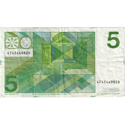 Billete, Países Bajos,

5 florines