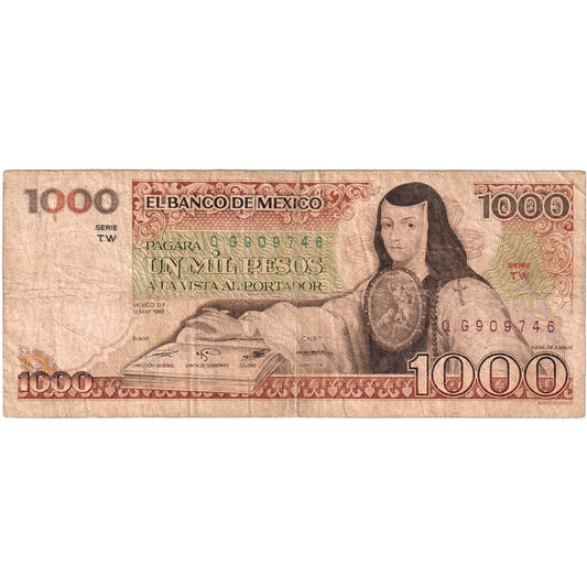 México,
 
 1000 pesos,
 
 13 de mayo de 1983