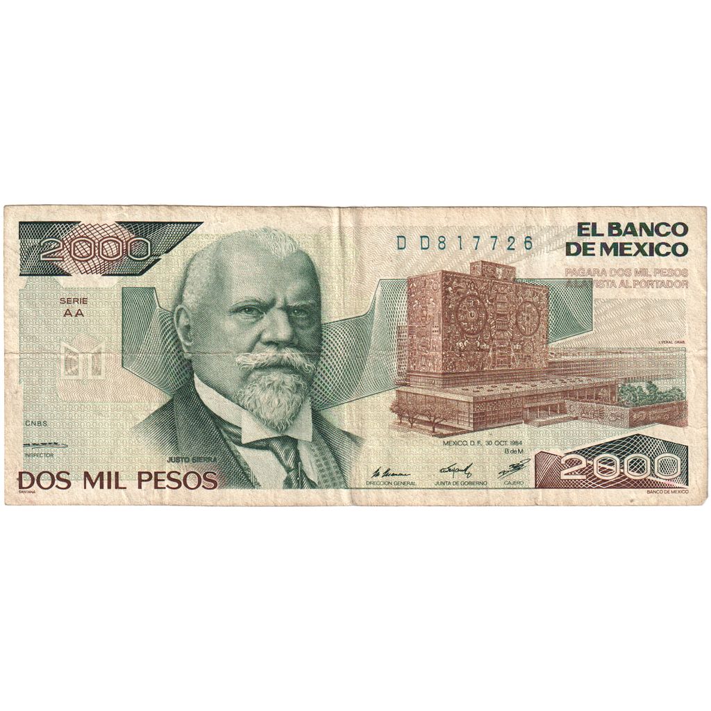 México,
 
 2000 pesos,
 
 1984-10-30