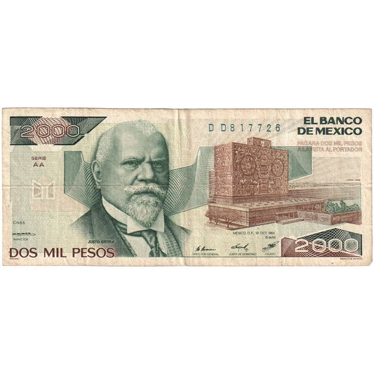 México,
 
 2000 pesos,
 
 1984-10-30