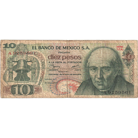 México,

10 pesos,

1975