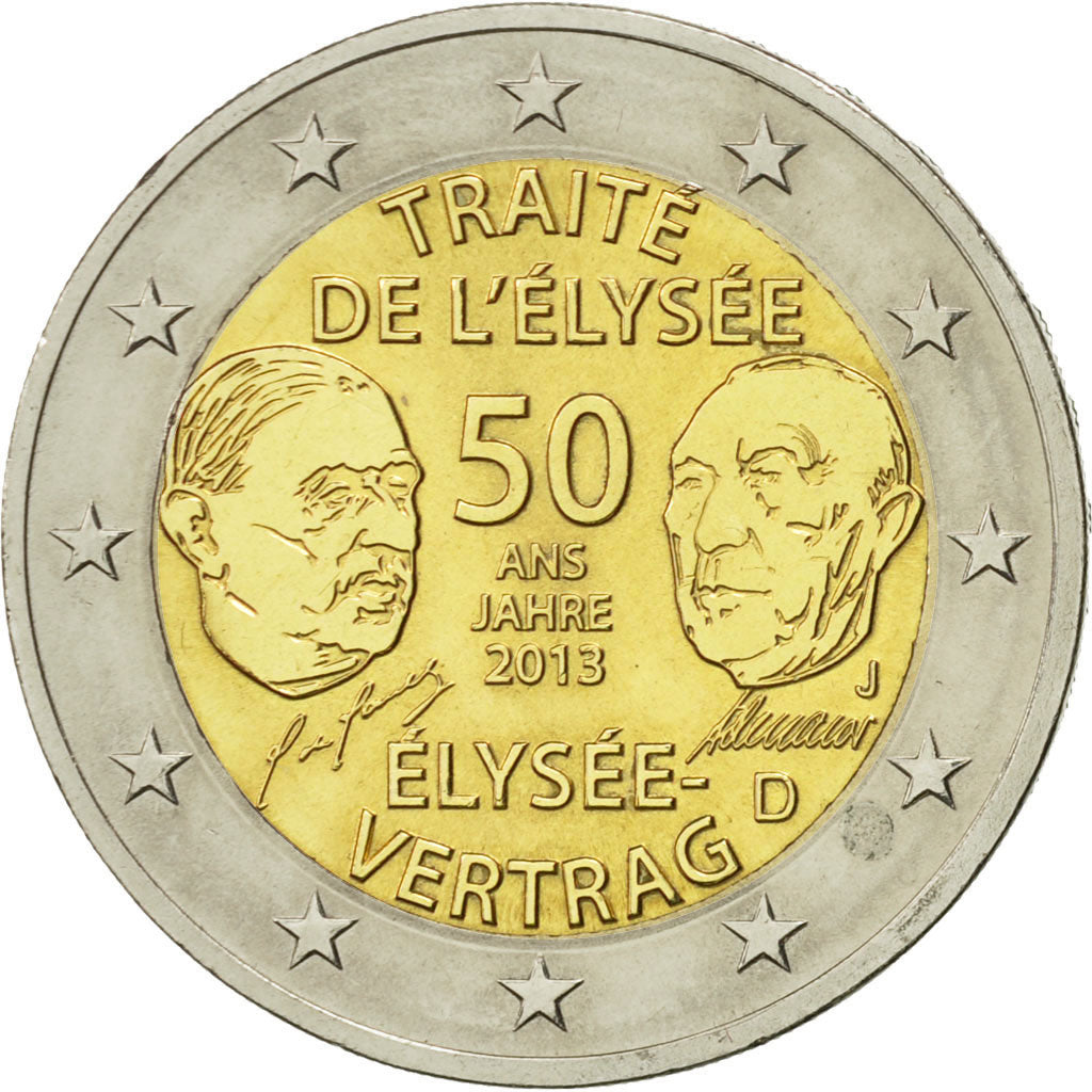 Alemania, 
  
  2 euros, 
  
  Tratado del Elíseo