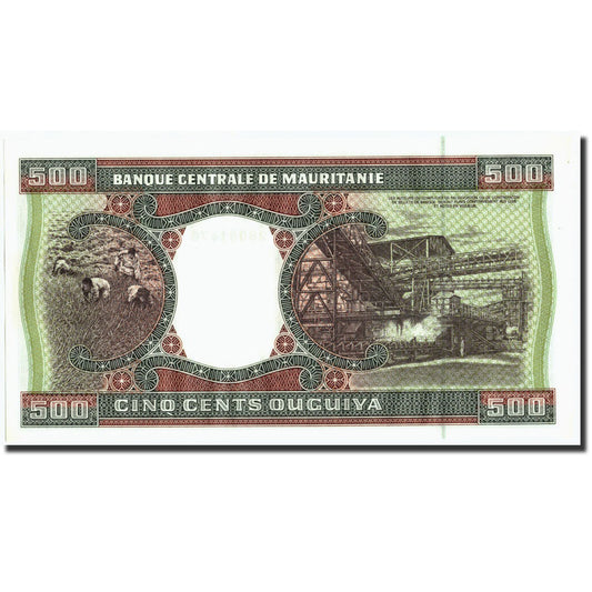 Billete de Mauritania, 

500 uguiyas