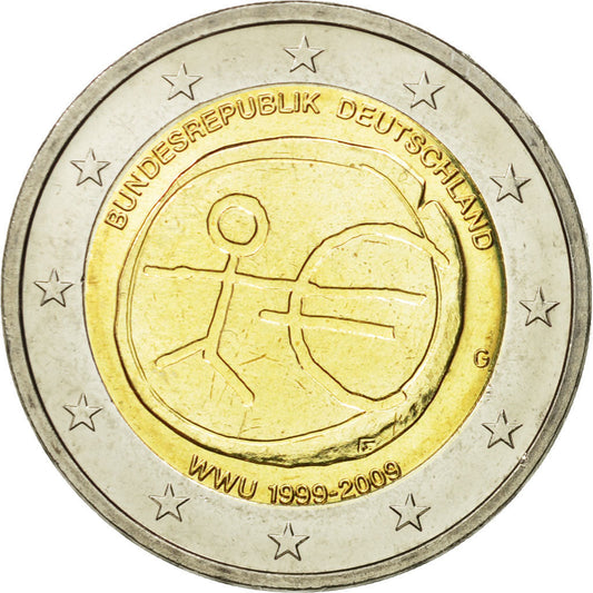 ALEMANIA - BUNDESREPUBLIK, 
  
  2 euros, 
  
  10. Jahrestag de la UEM