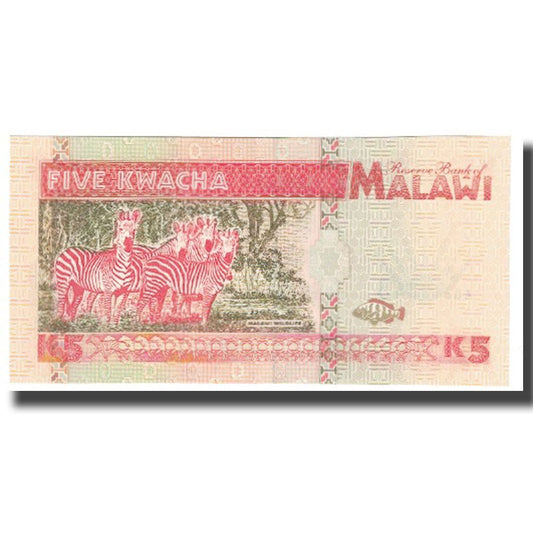 billete de banco, 
  
  malaui, 
  
  5 kwachas