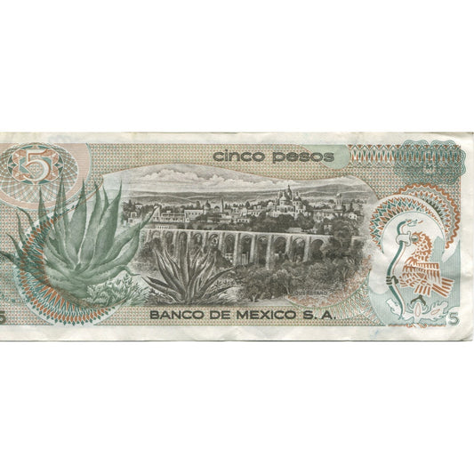 Billete de banco,
 
 México,
 
 5 pesos