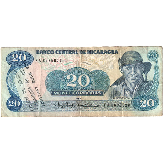 Nicaragua, 

20 Córdoba, 

1985
