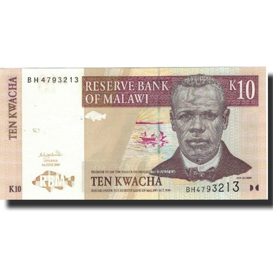 billete de banco, 
  
  malaui, 
  
  10 kwacha