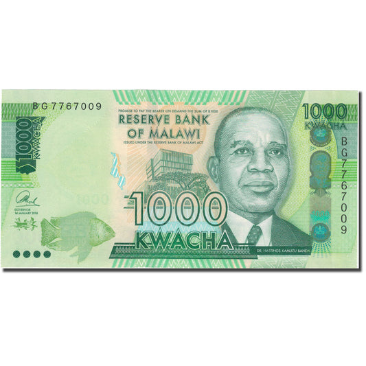 billete de banco, 
  
  malaui, 
  
  1000 kuachas
