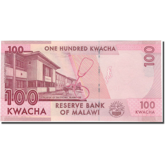 billete de banco, 
  
  malaui, 
  
  100 kuachas