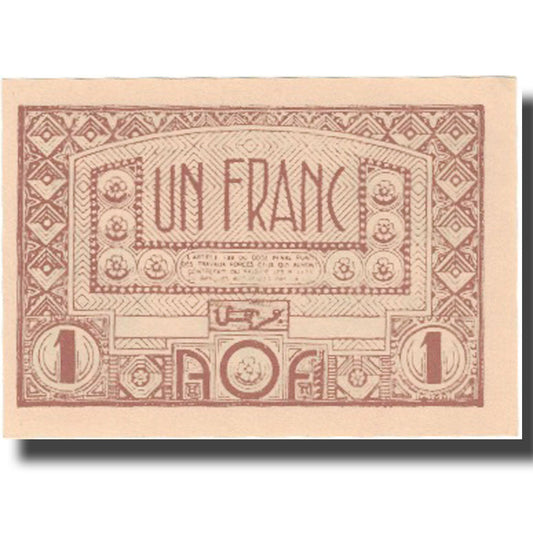Billete de banco,

África Occidental Francesa,

1 franco