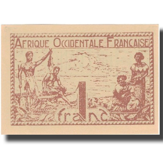 Billete de banco,

África Occidental Francesa,

1 franco