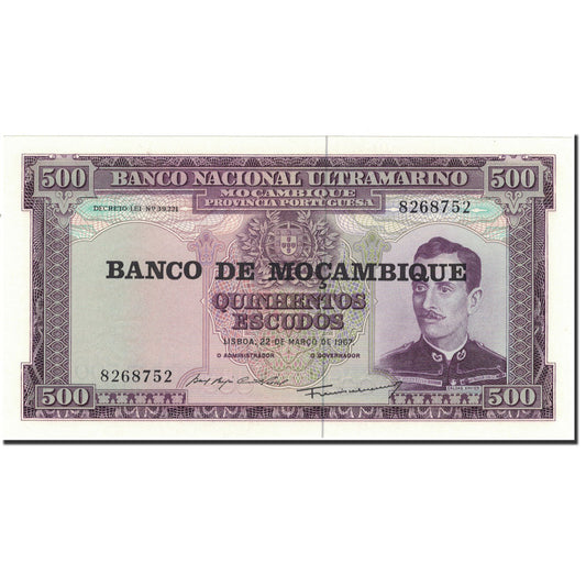 billete de banco, 
  
  Mozambique, 
  
  500 escudos