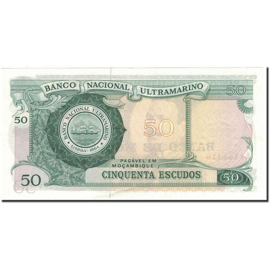 billete de banco, 
  
  Mozambique, 
  
  50 escudos