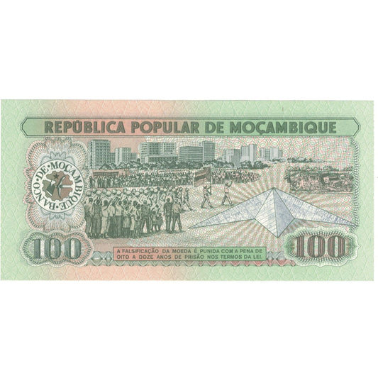 billete de banco,
 
 Mozambique,
 
 100 métis